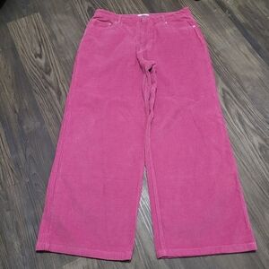 Angel Kiss Pink Corduroy High & Wide Corduroy Pants in pink Size 13/31
